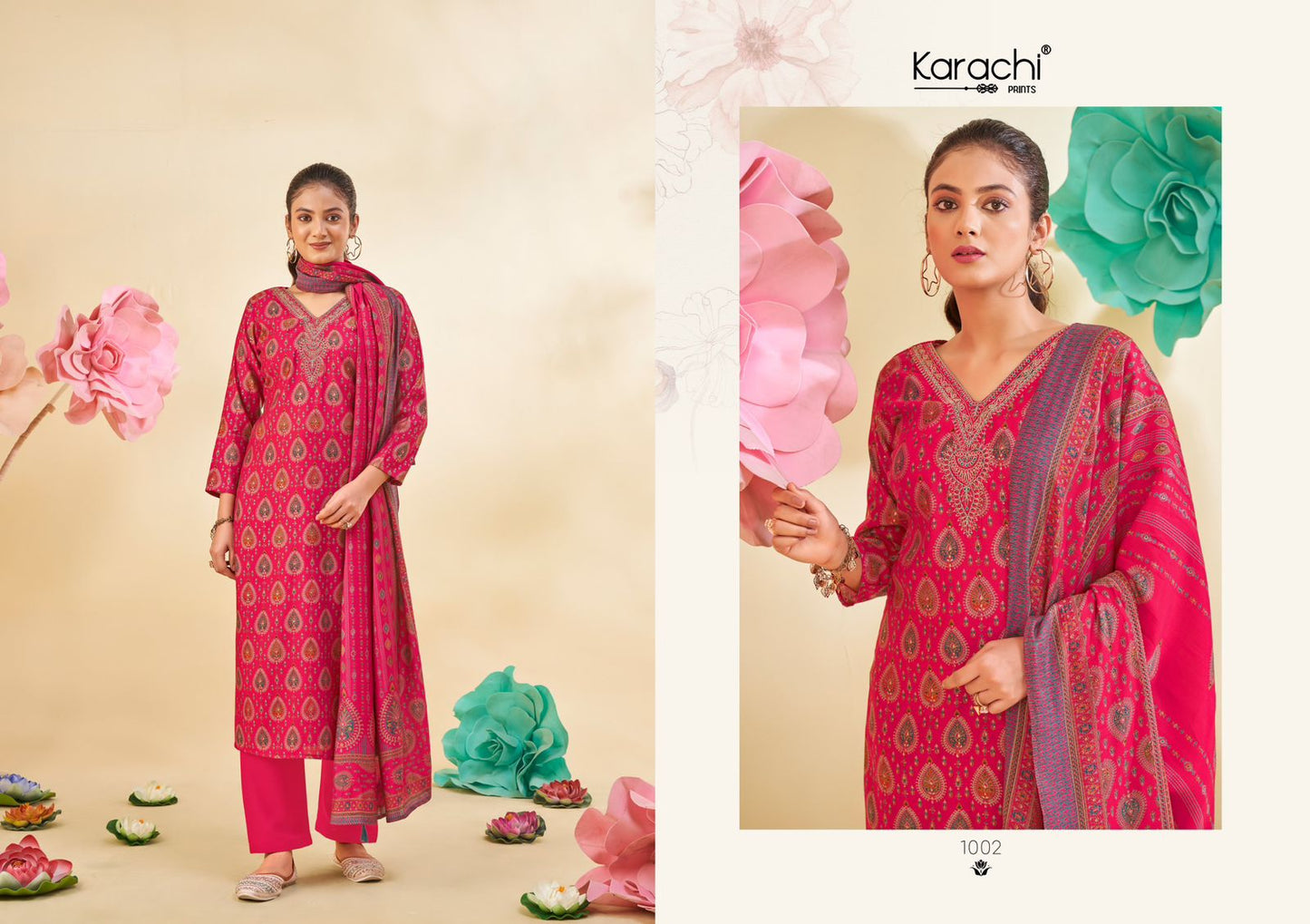Khwaab Karachi Prints Modal Silk Pant Style Suits Wholesale Price