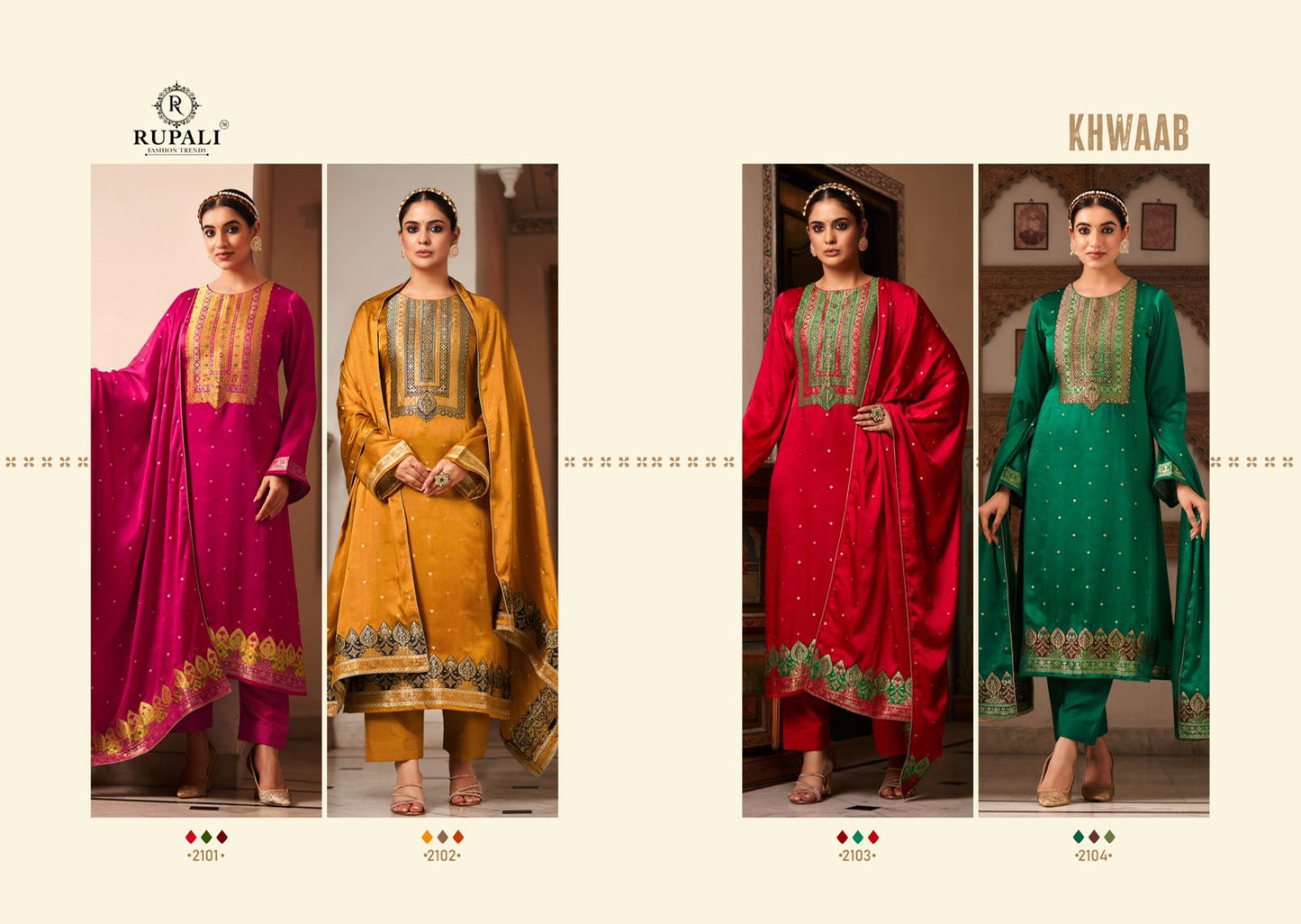 Khwaab Rupali Viscose Silk Plazzo Style Suits Manufacturer Gujarat