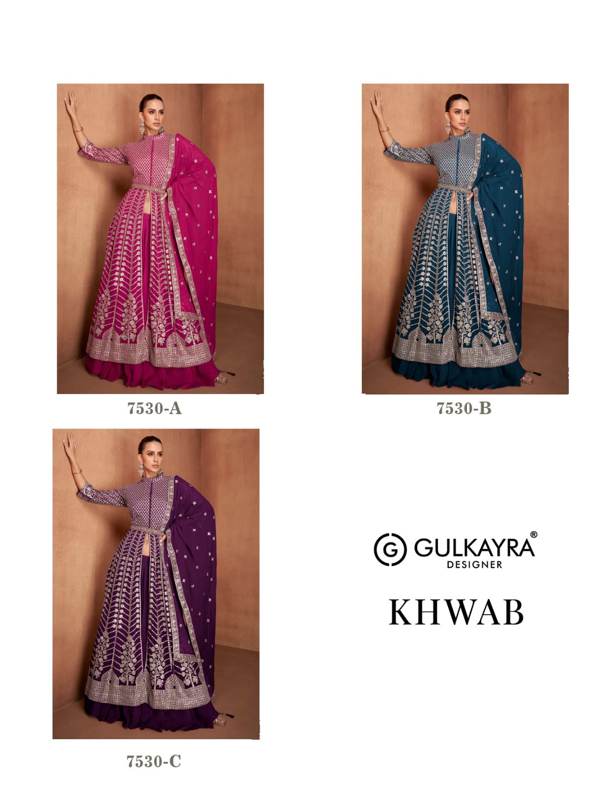 Khwab Gulkayra Designer Georgette Readymade Suits Wholesale Price