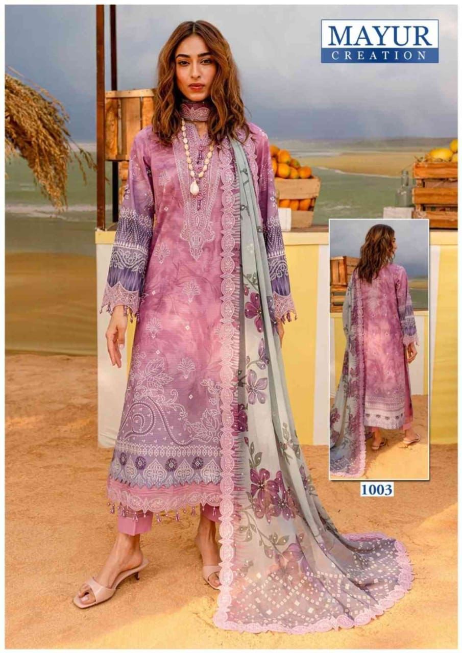 Khwahish Vol 1 Luxury Lawn 25 Mayur Creation Cotton Karachi Salwar Suits Wholesale Rate
