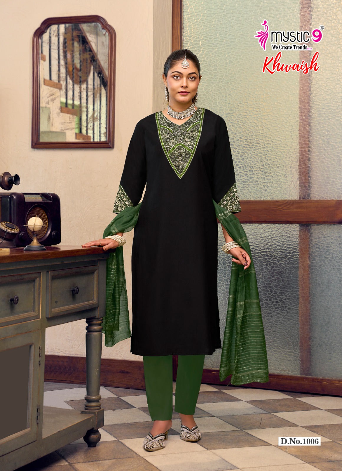 Khwaish Vol 1 Mystic 9 Roman Silk Readymade Pant Style Suits Wholesaler Gujarat