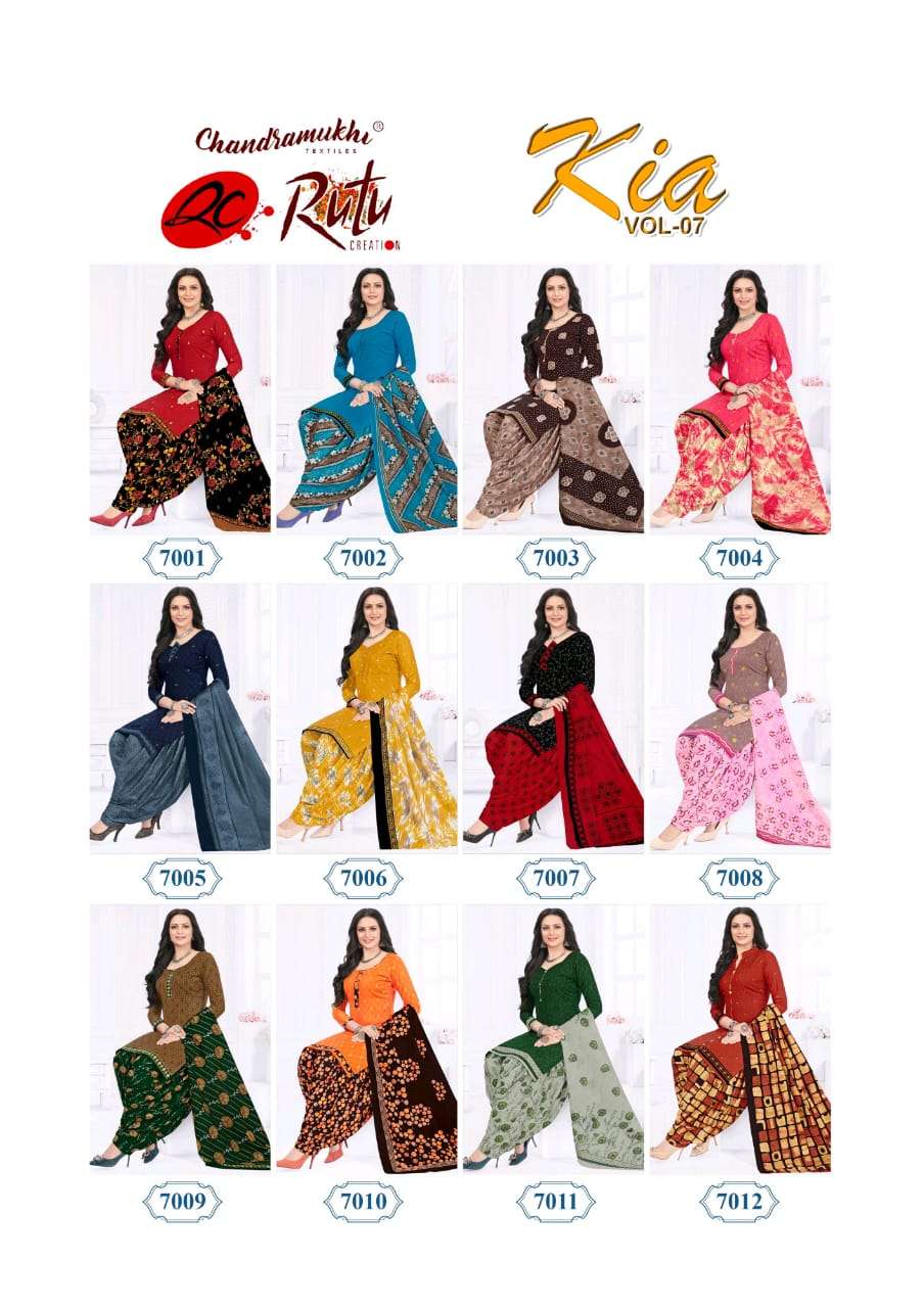 Kia Vol 7 Rutu Creation Cotton Patiyala Style Suits Manufacturer Ahmedabad