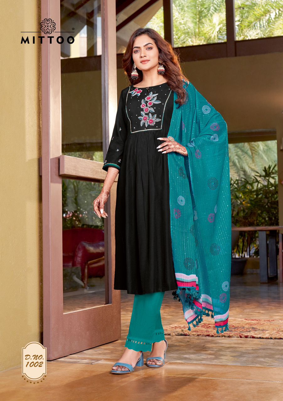 Kiara Mittoo Rayon Weaving Readymade Pant Style Suits Wholesaler