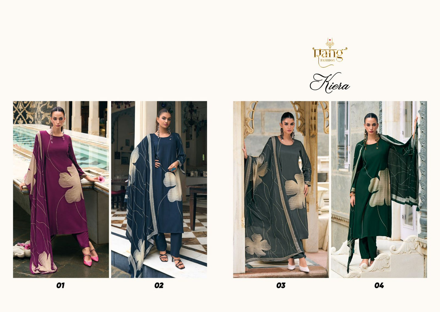 Kiera Rang Fashion Pure Viscose Pashmina Suits Wholesale Price