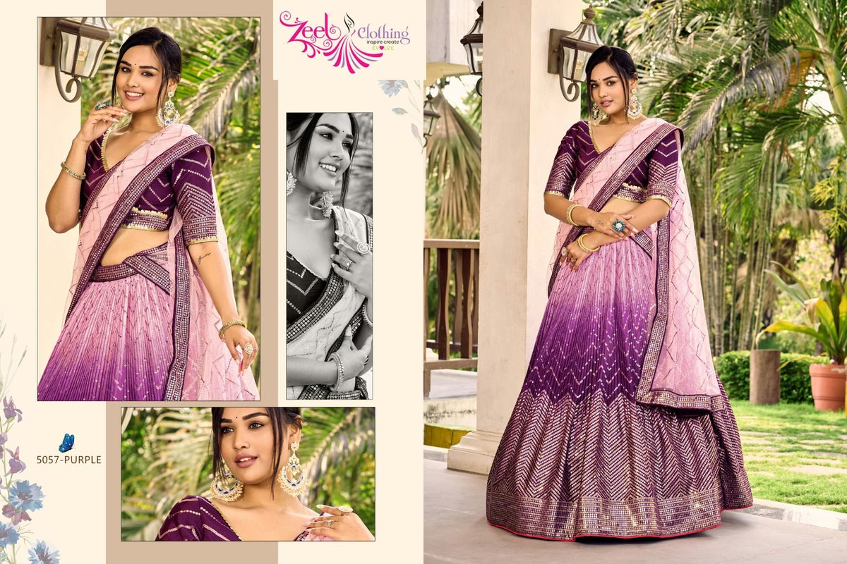 Kimaya Zeel Clothing Chinon Lehenga Choli Exporter