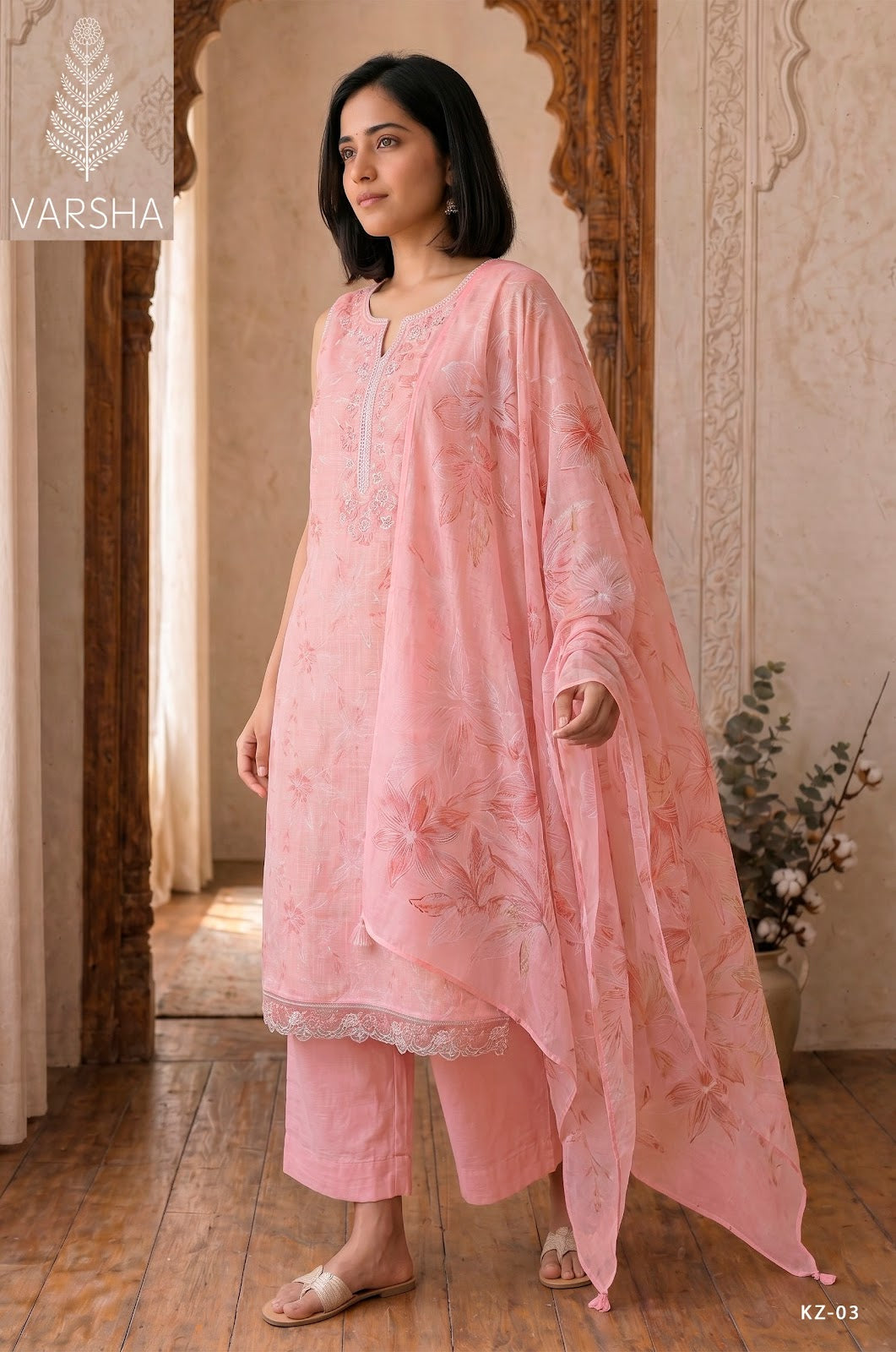 Kinzo Varshaa Cotton Linen Pant Style Suits Manufacturer Ahmedabad