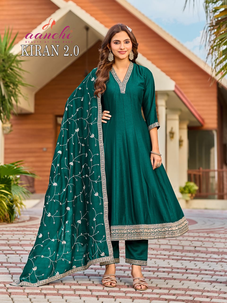 Kiran 2.0 Aanchi Vichitra Silk Readymade Anarkali Suits Wholesale Price