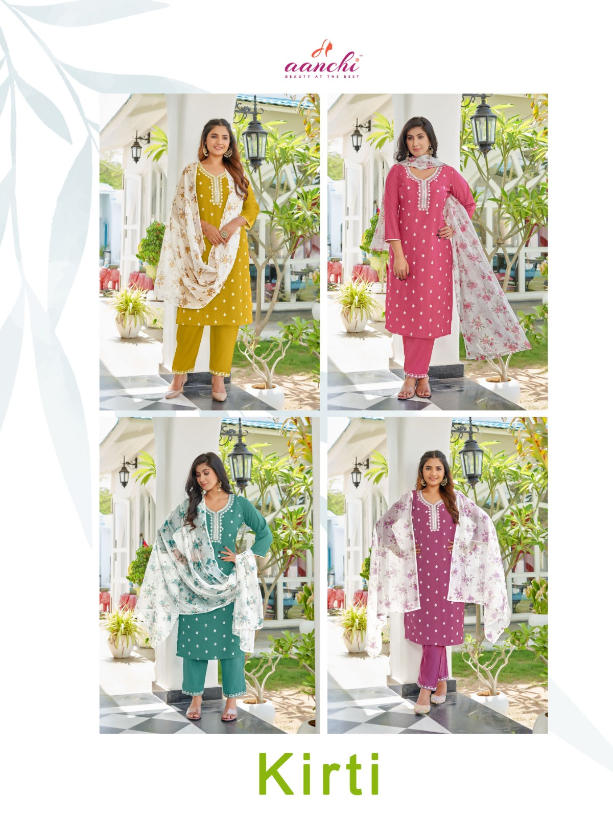 Kirti Aanchi Roman Silk Readymade Pant Style Suits Wholesale Price