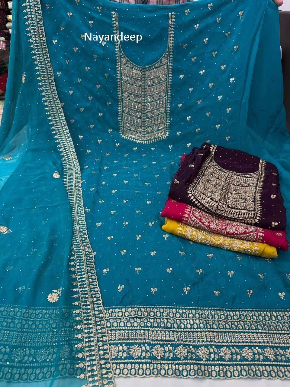 Kirti Nayandeep Organza Salwar Suits Wholesaler