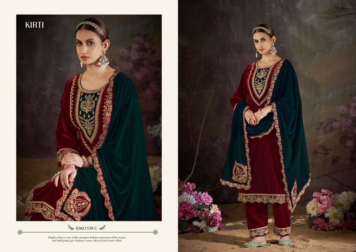 Kirti 1159 Sargam Prints Velvet Suits Manufacturer
