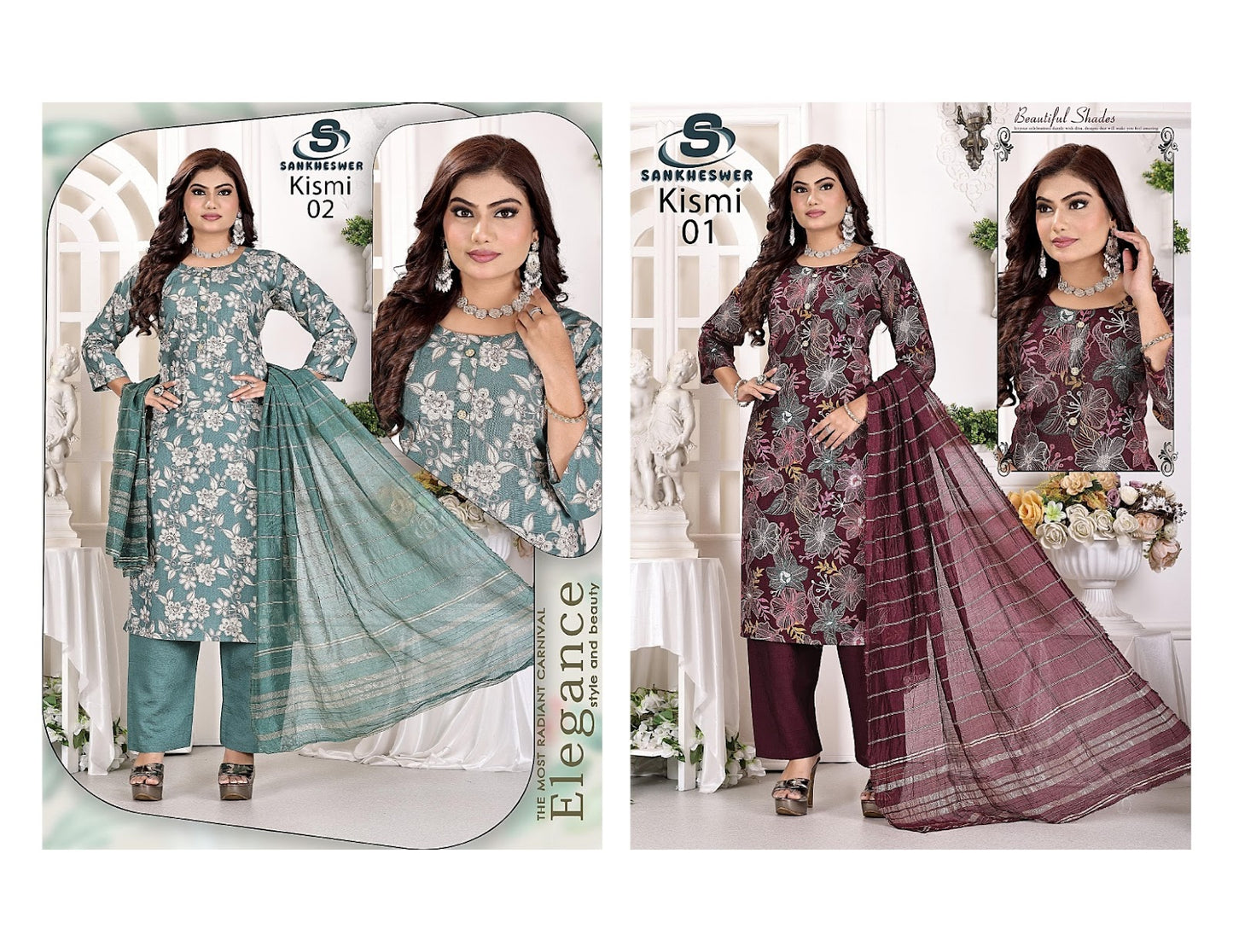 Kishmi Vol 1 Sankheswer Vertican Readymade Pant Style Suits Wholesaler