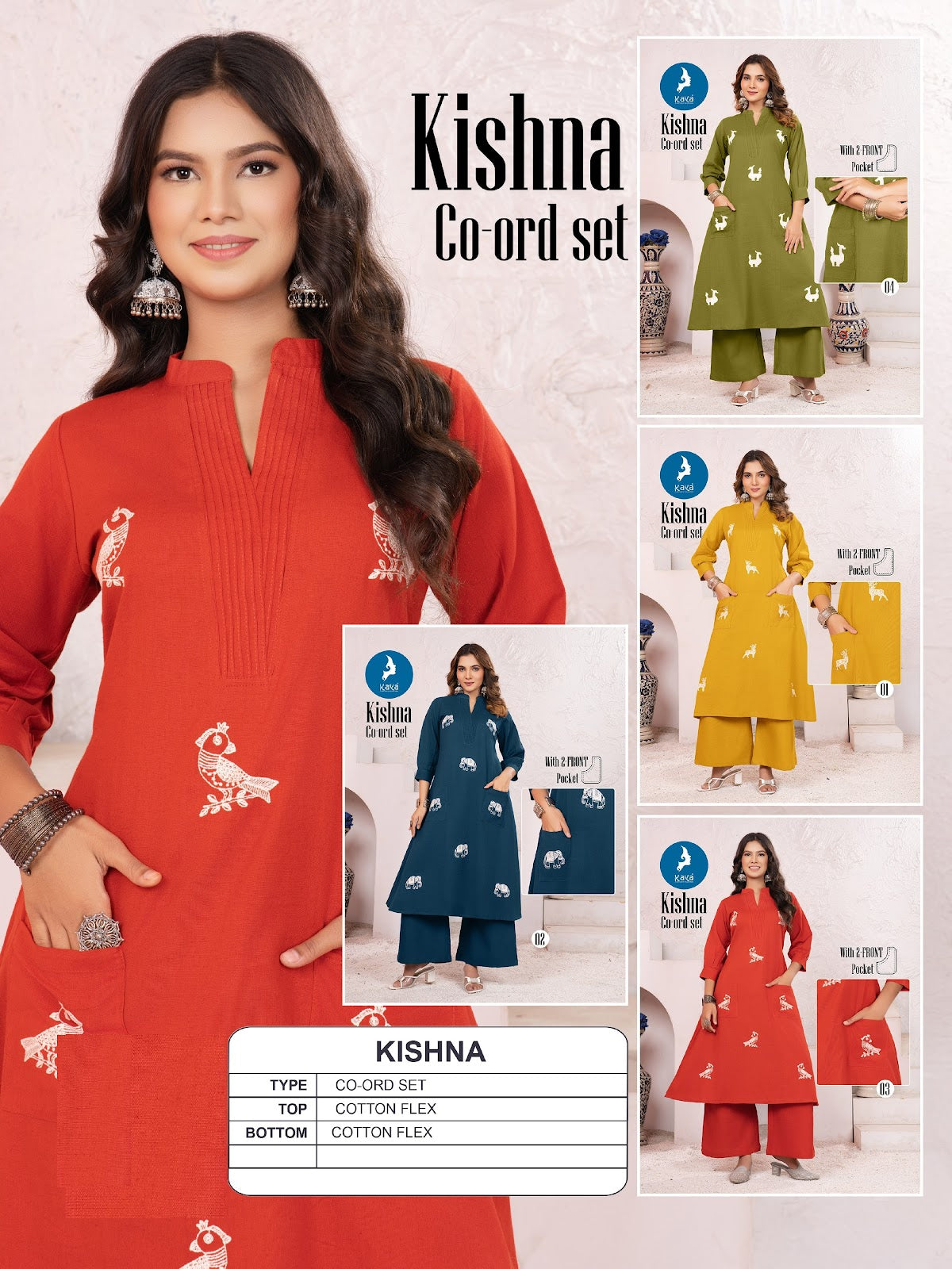 Kishna Kaya Cotton Co Ord Set Wholesale Rate