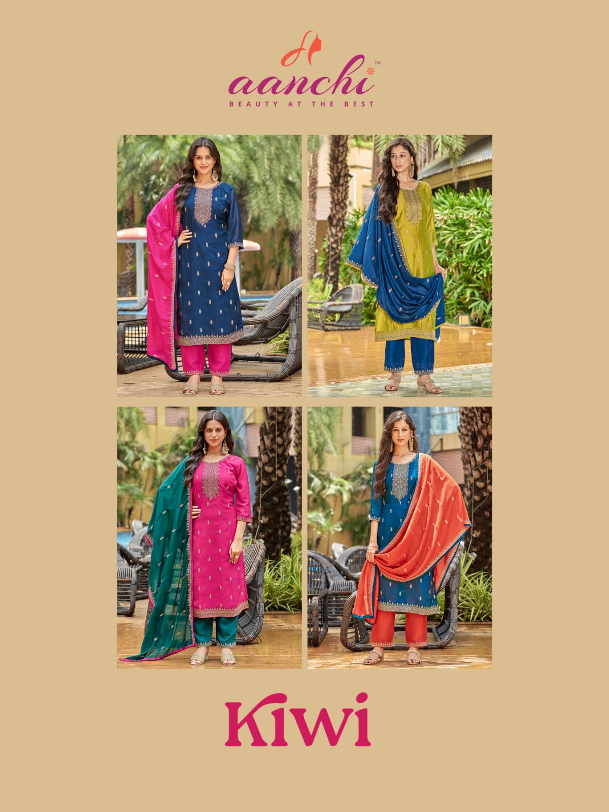 Kiwi Aanchi Vichitra Silk Readymade Pant Style Suits Exporter Ahmedabad