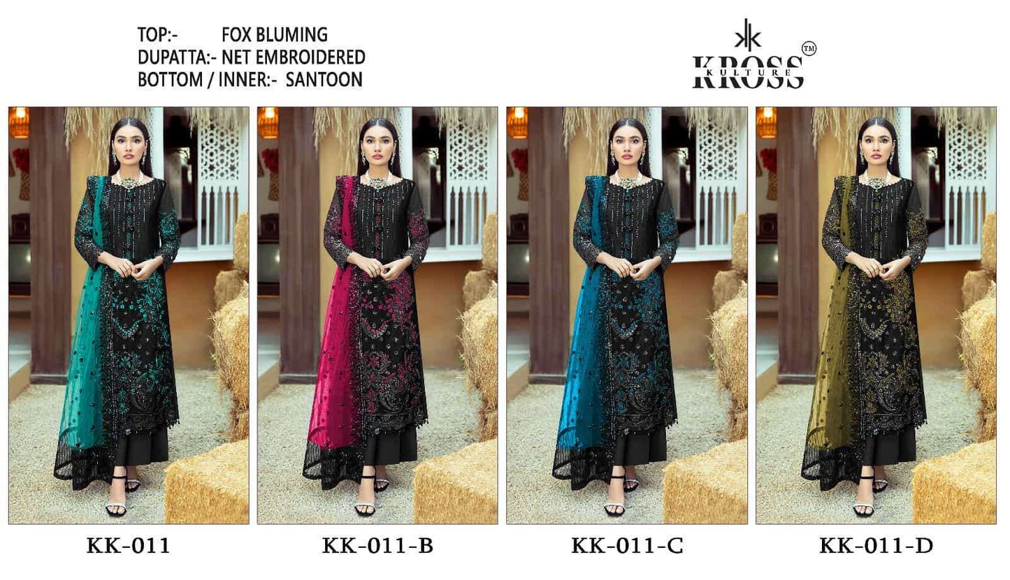 Kk 011 Kross Kulture Blooming Pakistani Salwar Suits Wholesale Rate