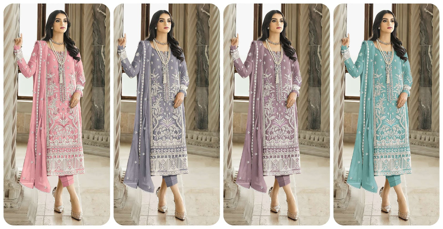 Kk 139 Kross Kulture Organza Pakistani Salwar Suits Exporter Ahmedabad