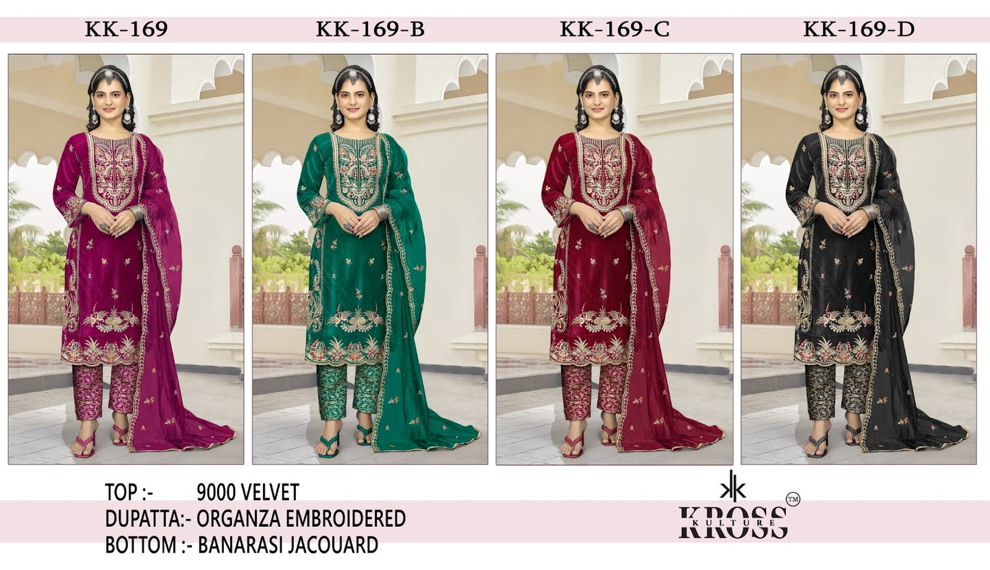 Kk 169 Bcd Kross Kulture Velvet Suits Wholesale Price