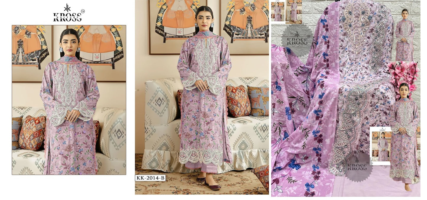 Kk 2014 Kross Kulture Cotton Pakistani Patch Work Suits Wholesale Price