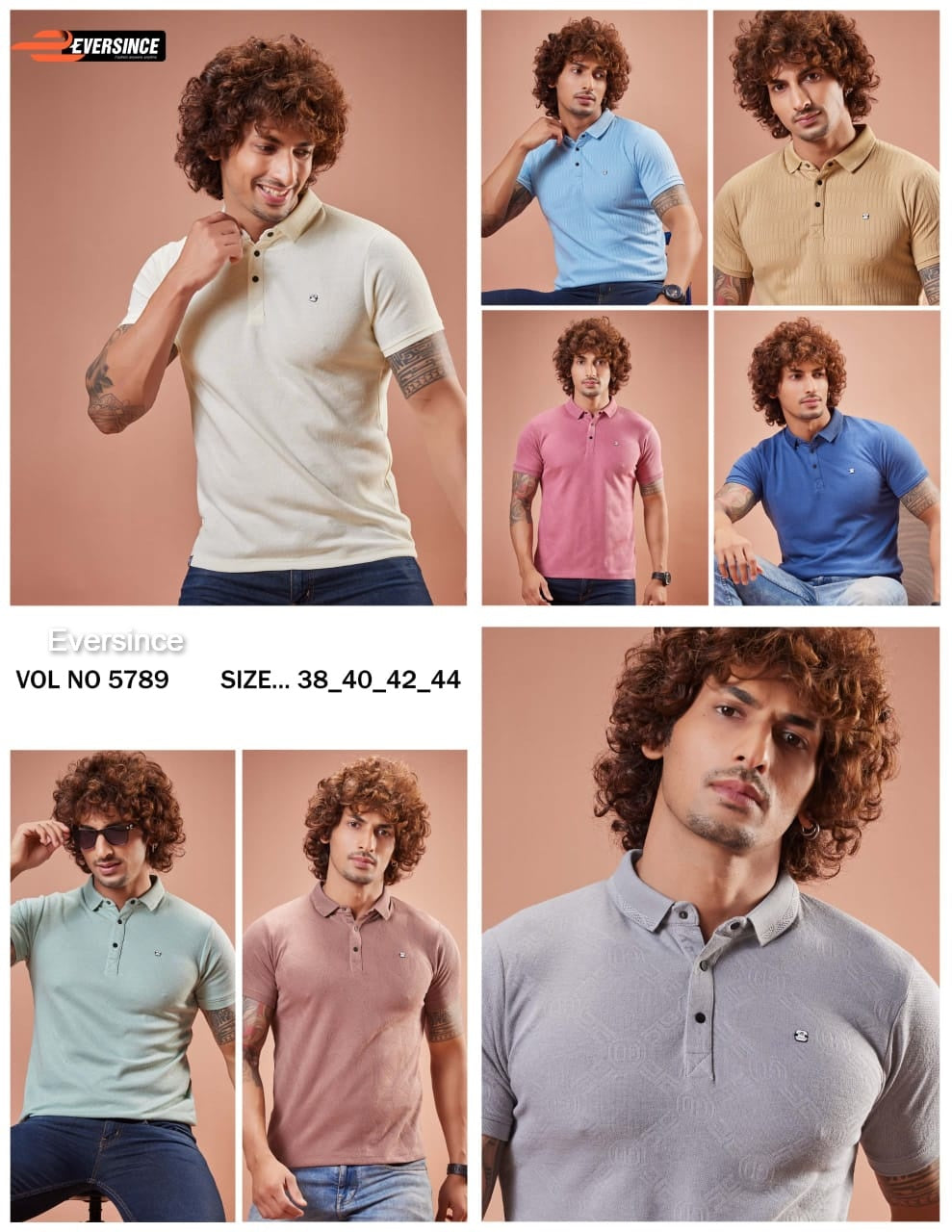 Knit Vol 5789 Eversince Jacquard Mens Tshirts Wholesale Price