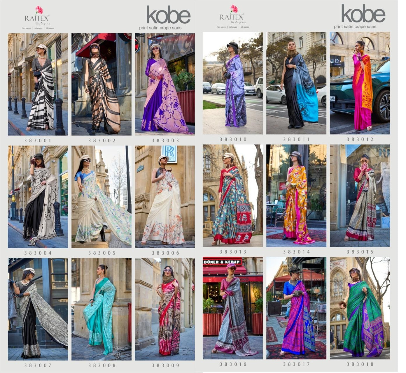 Kobe Rajtex Satin Crepe Sarees