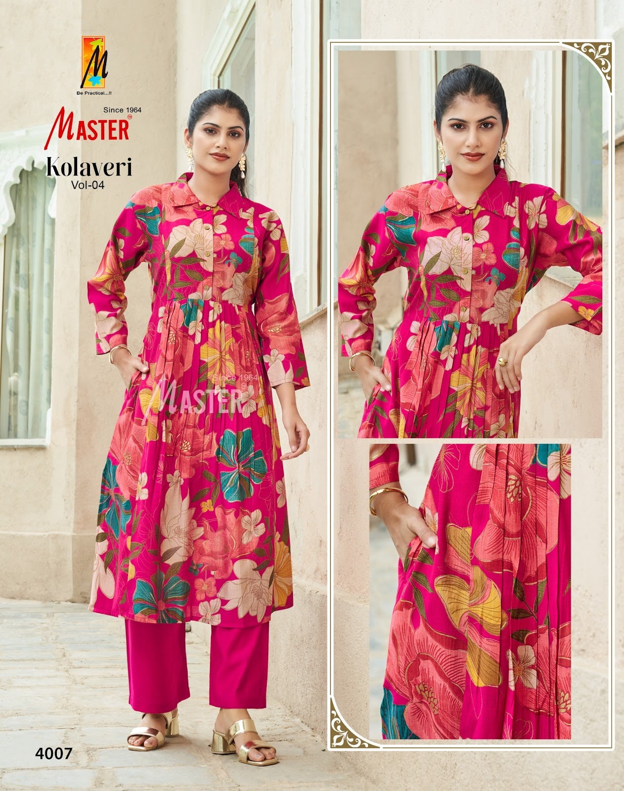 Kolaveri Vol 4 Master Vertican Kurti Pant Set Wholesaler
