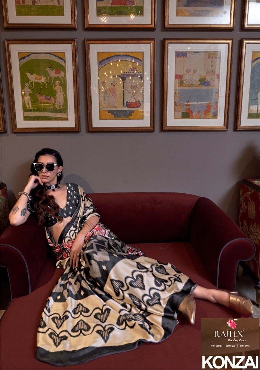 Konzai 405001 To 405010 Rajtex Crepe Sarees Exporter