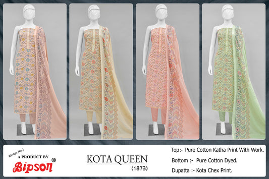 Kota Queen 1873 Bipson Prints Pure Cotton Pant Style Suits Wholesale Rate