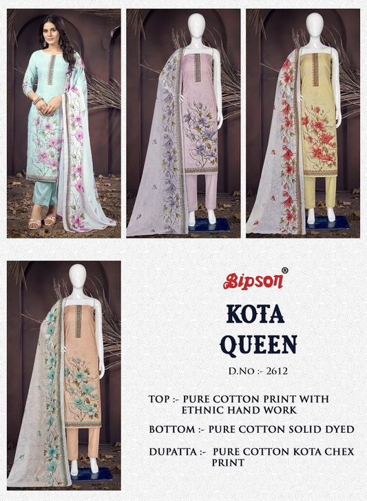 Kota Queen 2612 Bipson Prints Pure Cotton Pant Style Suits