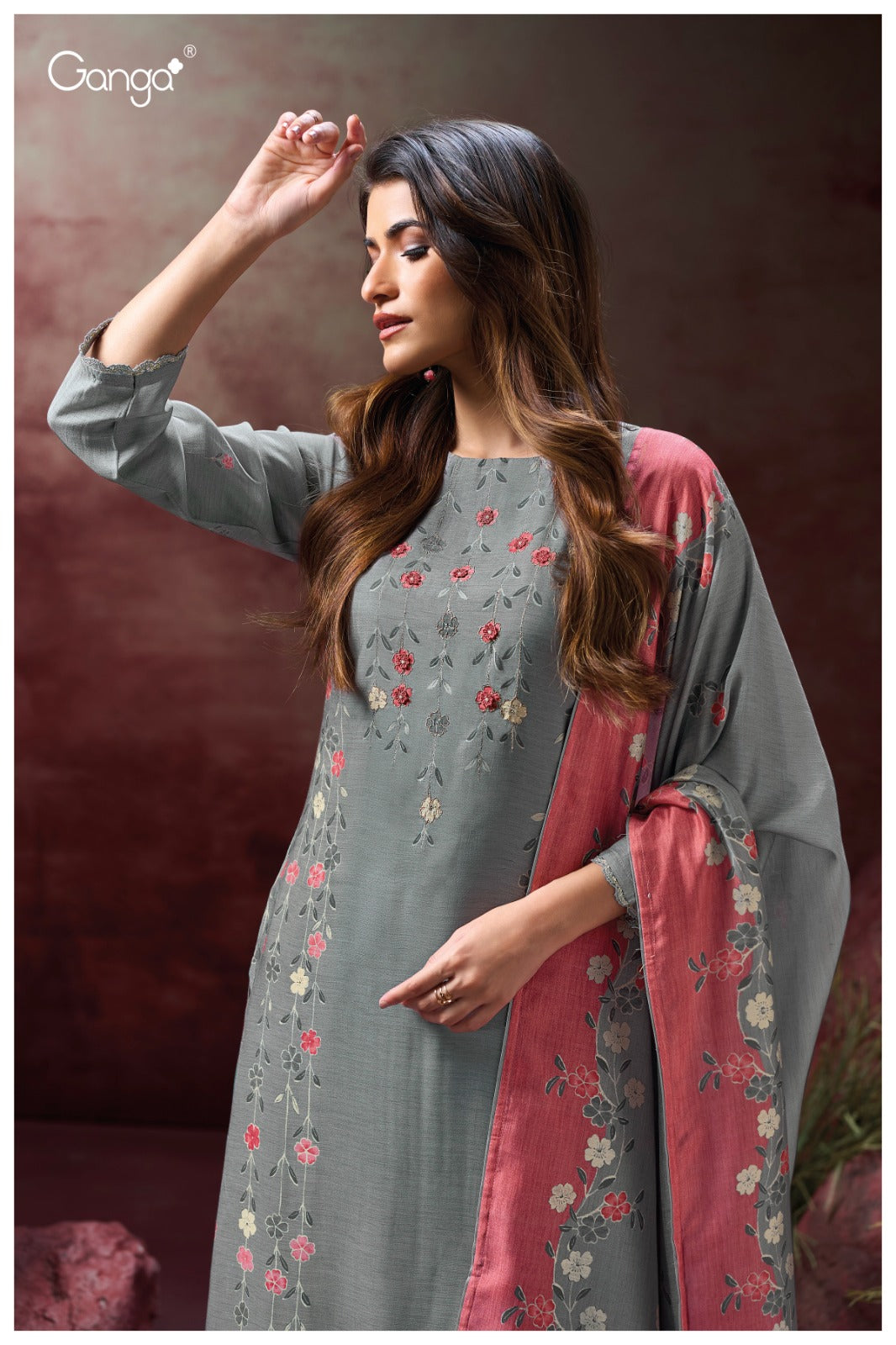 Krisa 3140 Ganga Bemberg Silk Plazzo Style Suits Supplier Ahmedabad