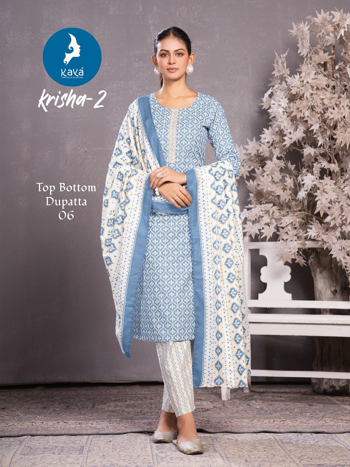 Krisha 2 Kaya Readymade Cotton Pant Suits Wholesale Rate