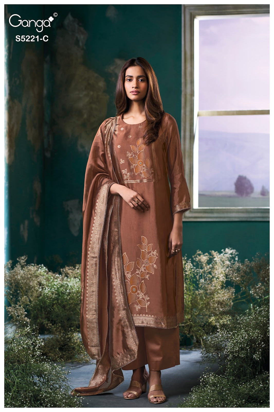 Krishvi S5221 Ganga Woven Silk Pant Style Suits Supplier