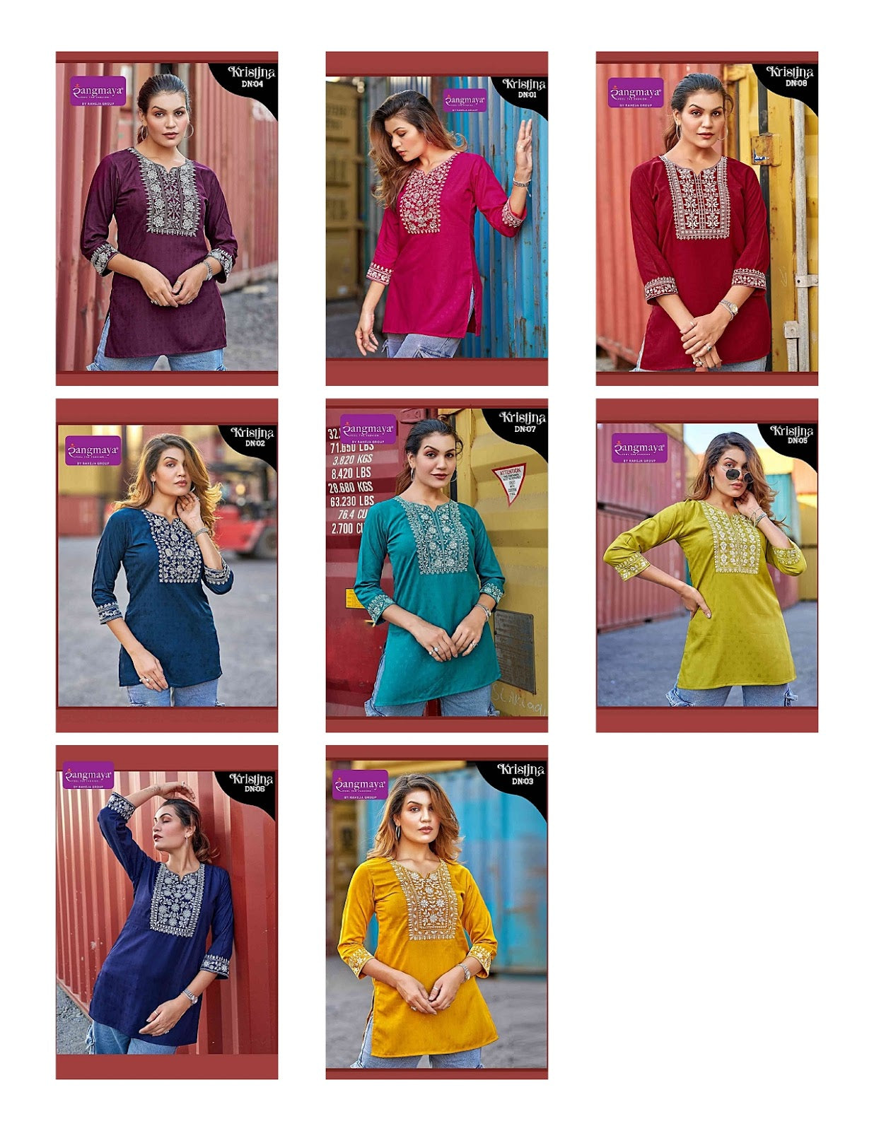Kristina Rangmaya Dobby Short Kurtis Manufacturer Gujarat