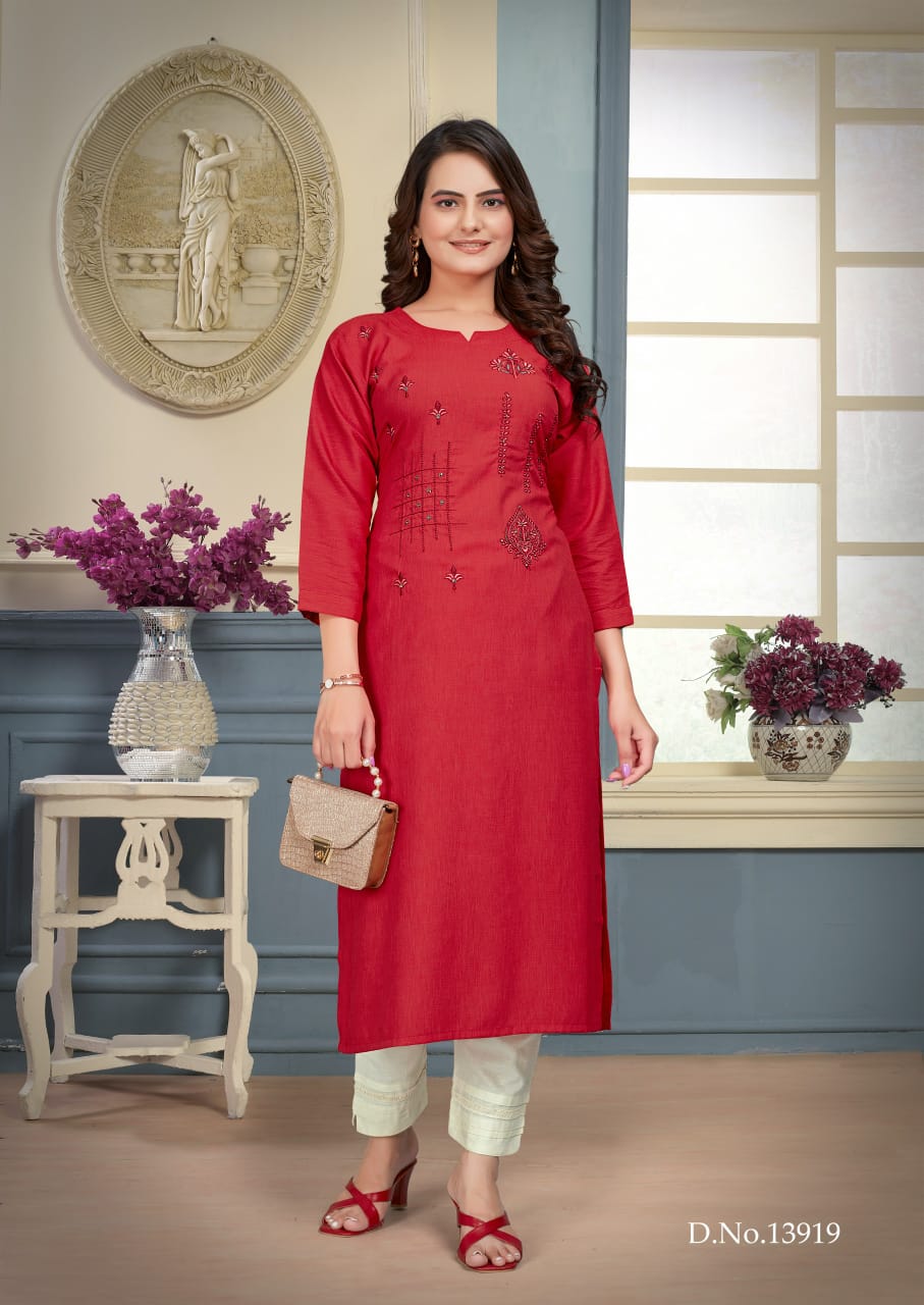 Kriti Kalaroop Liquid Straight Cut Kurtis Supplier
