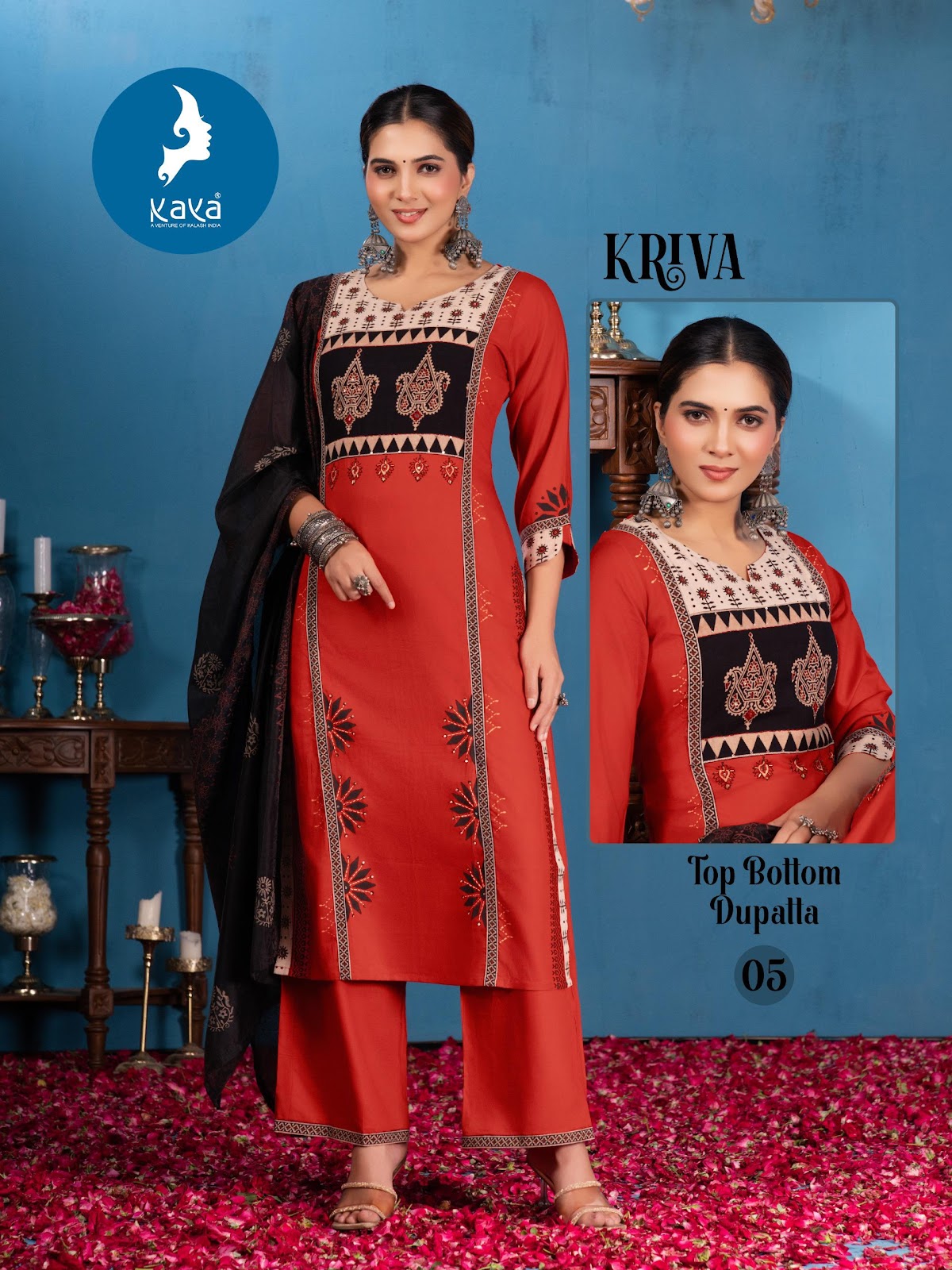 Kriva Kaya Rayon Readymade Plazzo Style Suits Wholesale