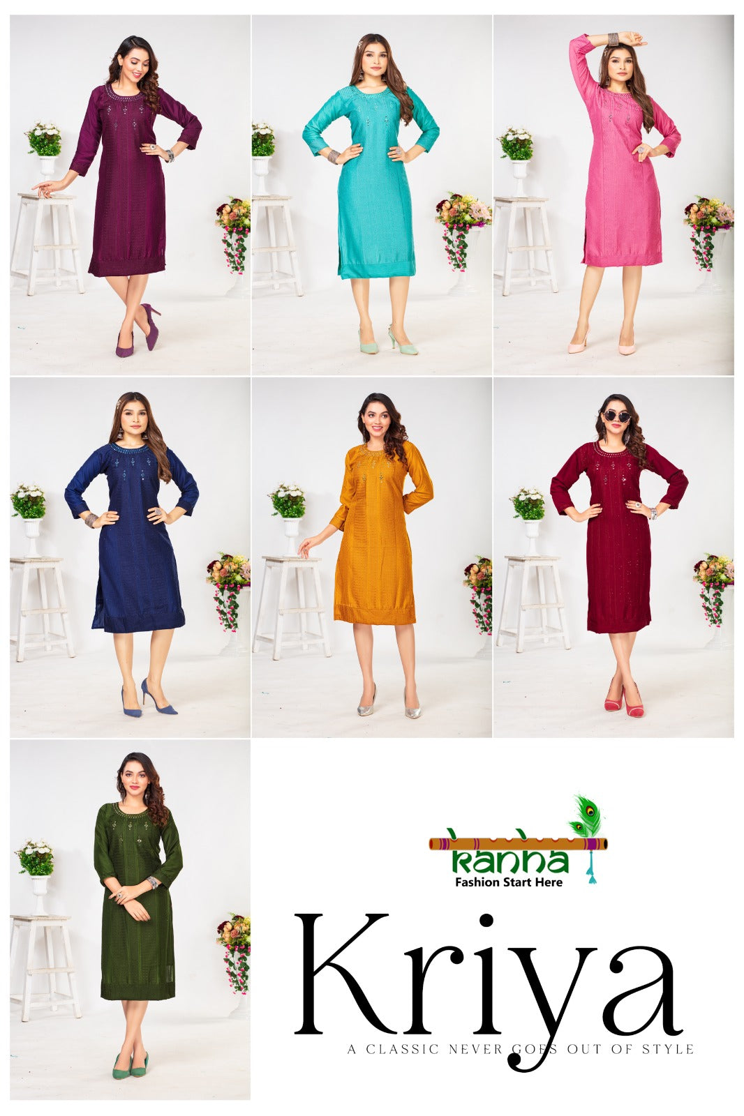 Kriya Kanha Knee Length Kurtis