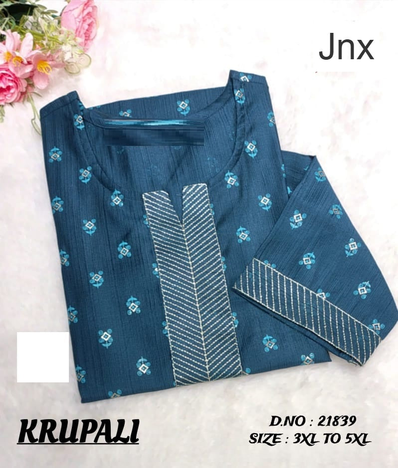 Krupali 020126 Jnx Plus Size Kurtis Wholesaler Ahmedabad