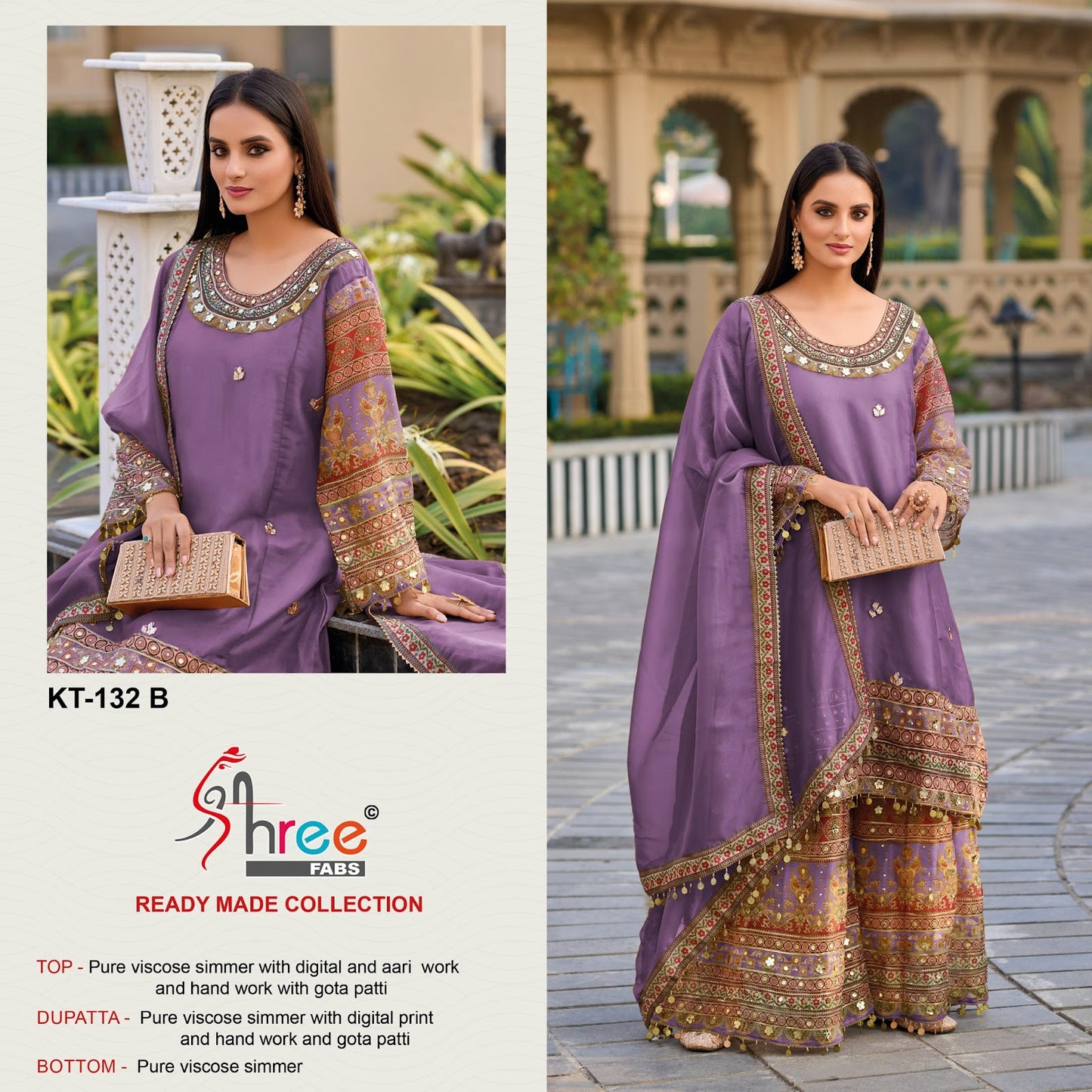 Kt 132 Shree Fabs Viscose Simmer Pakistani Readymade Suits Wholesaler