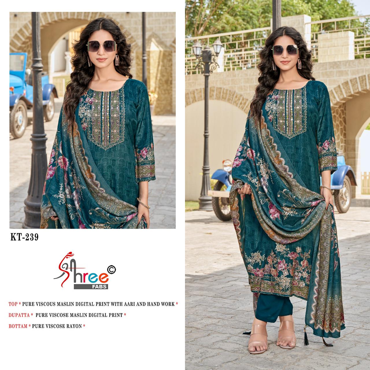 Kt 239 Shree Fabs Pure Viscose Pakistani Salwar Suits Manufacturer India