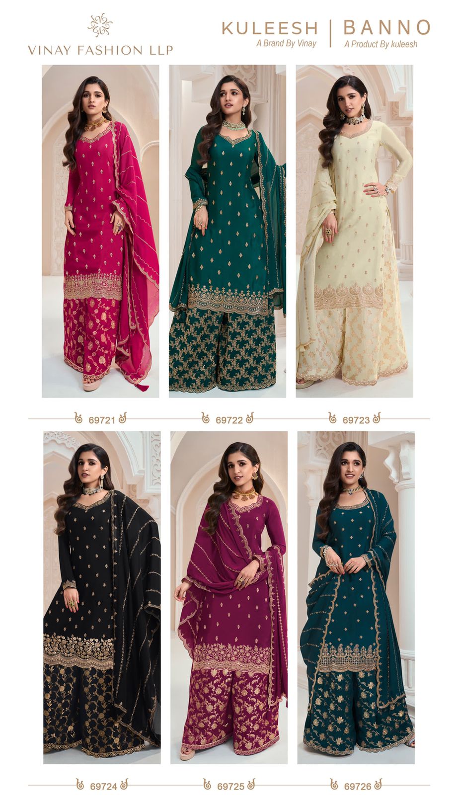 Kuleesh Banno Vinay Fashion Llp Chinon Sharara Style Suits Exporter Ahmedabad