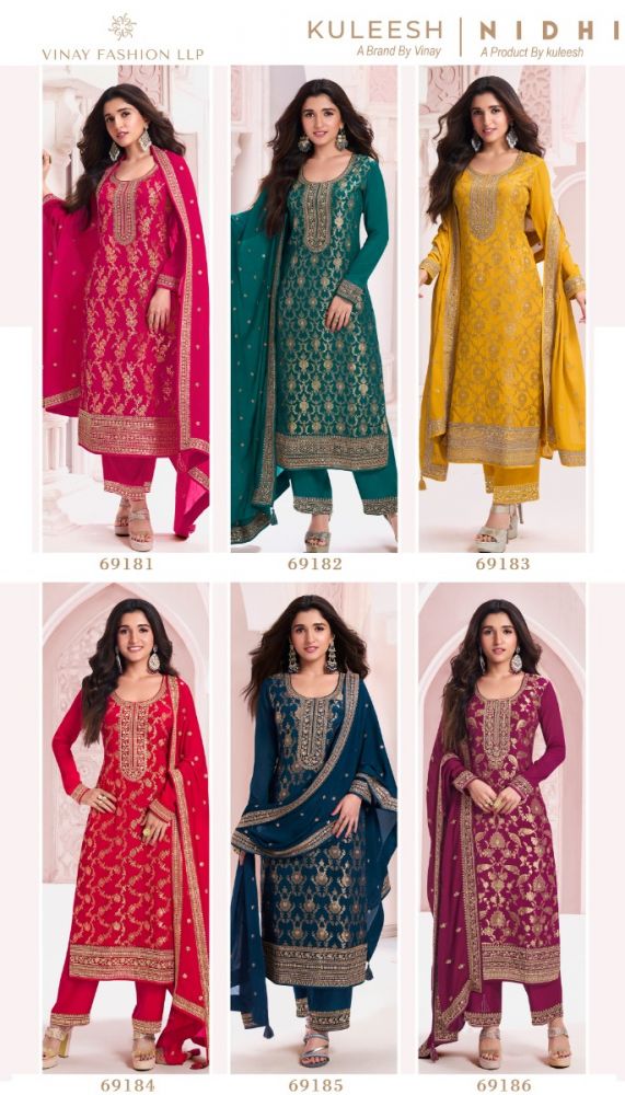 Kuleesh Nidhi Vinay Fashion Llp Chinon Pant Style Suits Exporter Gujarat