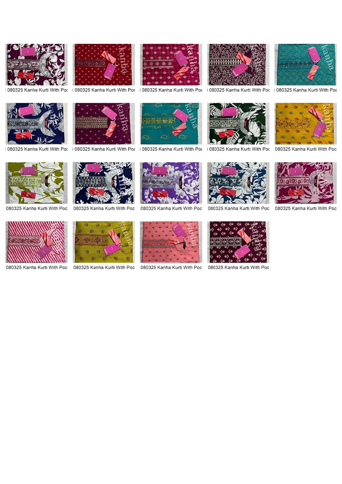 Kumari 080325 Kanha Reyon Kurti With Pocket Wholesale