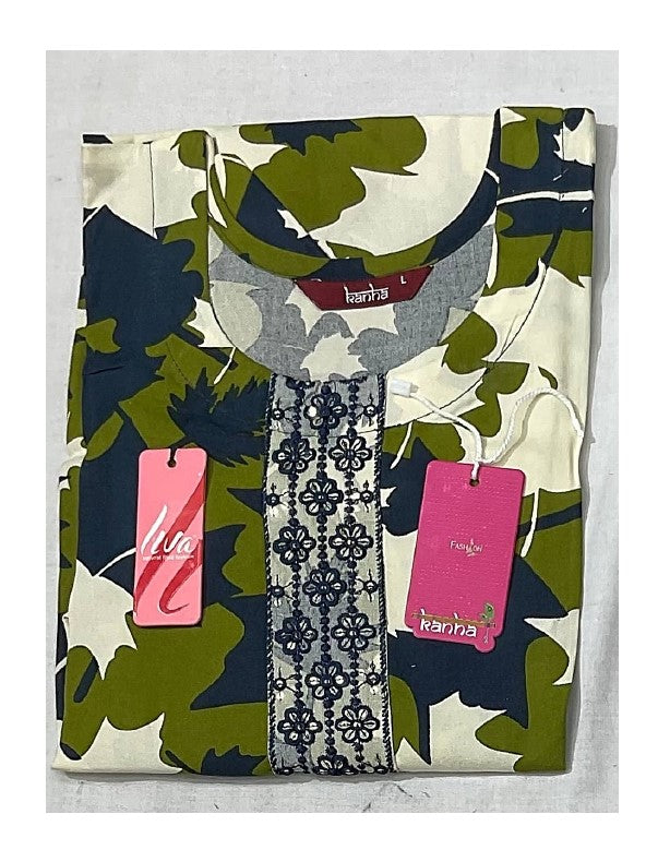 Kumari 2309 Kanha Reyon Kurti With Pocket Wholesaler