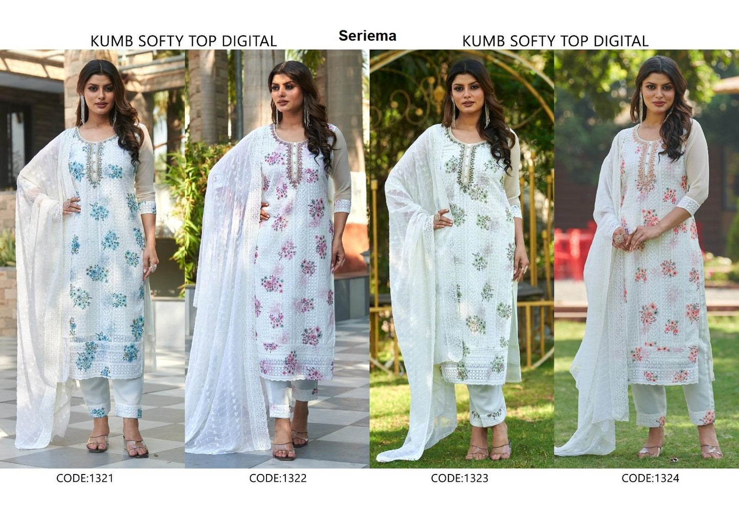 Kumb Softy Seriema Georgette Readymade Pant Style Suits Wholesaler Gujarat