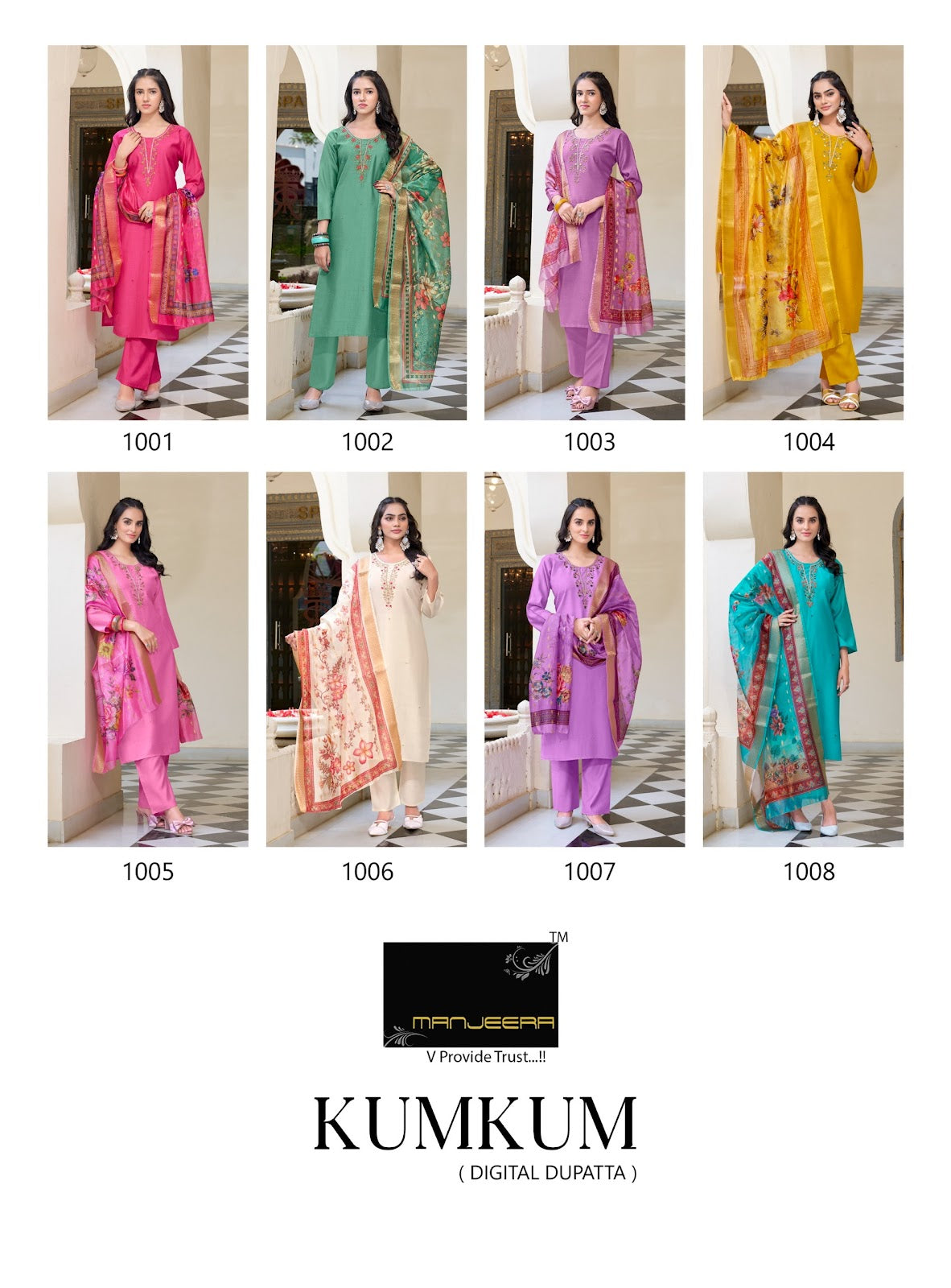 Kumkum Manjeera Vertican Readymade Pant Style Suits Wholesaler Gujarat