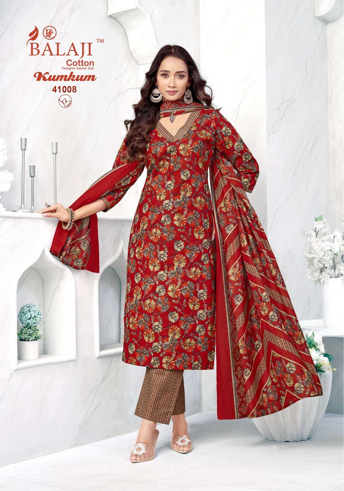 Kumkum Vol 41 Balaji Readymade Cotton Pant Suits Manufacturer India