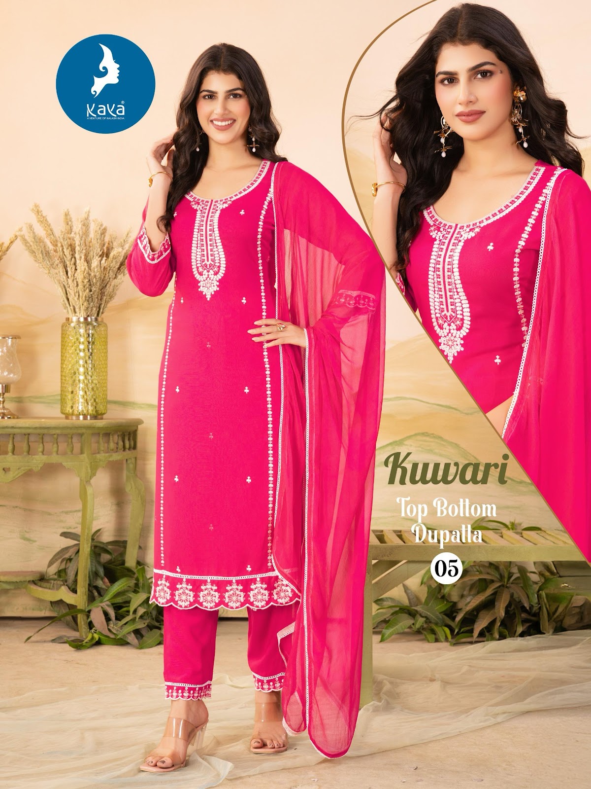 Kuwari Kaya Rayon Readymade Pant Style Suits Wholesaler India