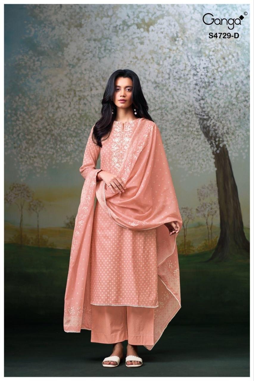 Kynza S4729 Ganga Bemberg Pant Style Suits Exporter Gujarat