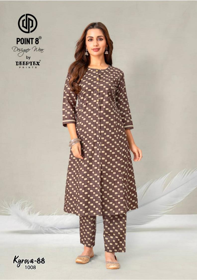 Kyrova-88 Vol 1 Point 8 Deeptex Prints Cotton Co Ord Set Wholesaler