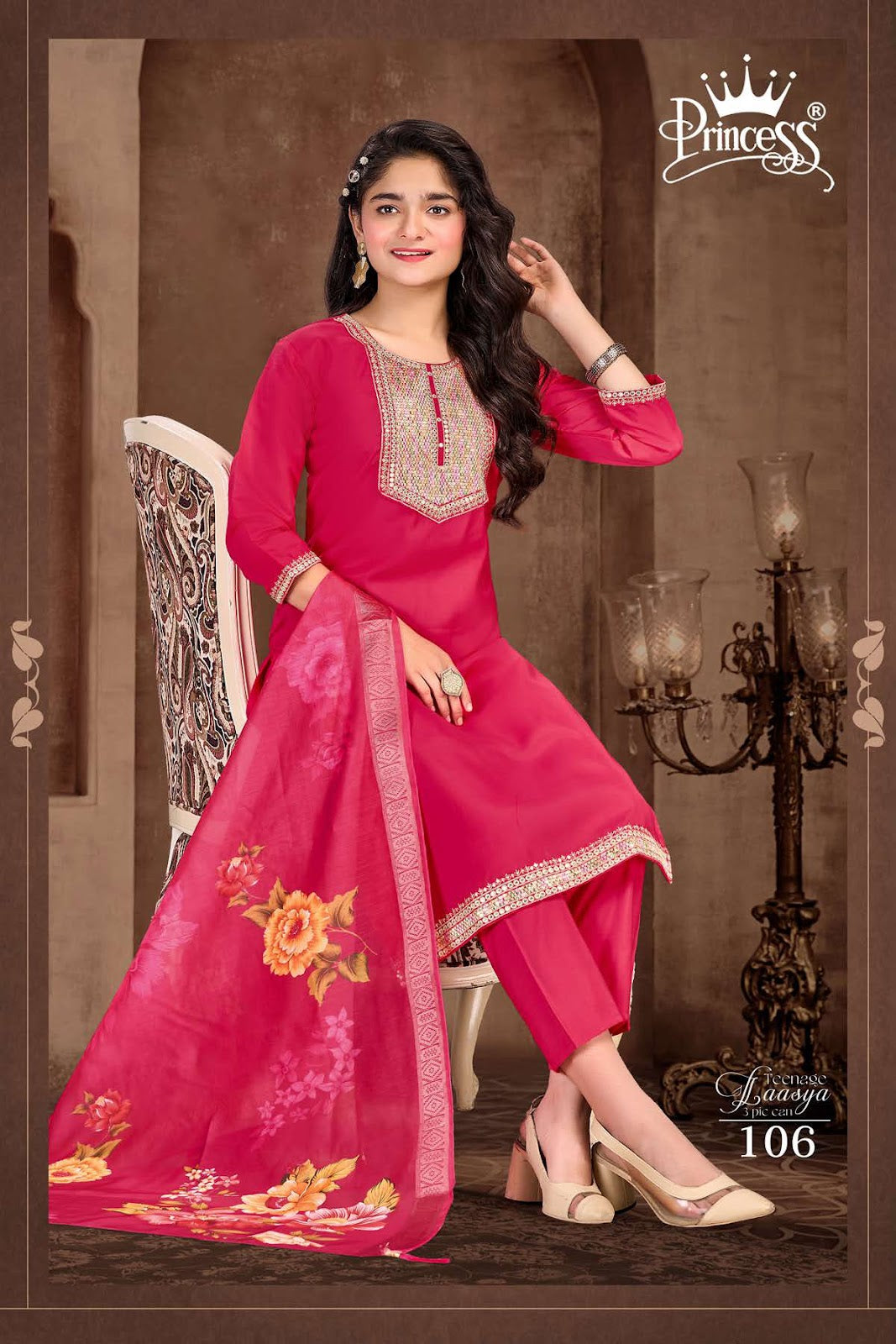 Laasya Princess Creation Roman Girls Readymade Pant Suits Wholesaler