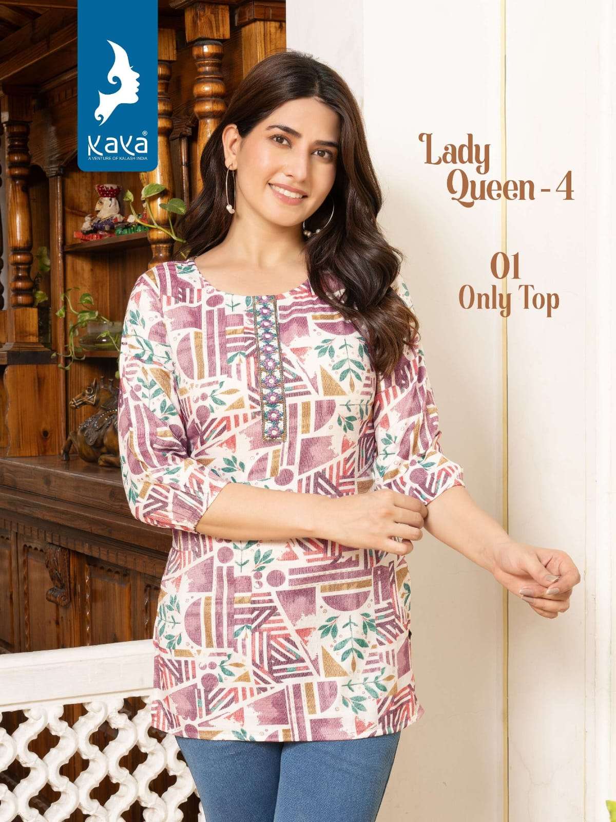 Lady Queen 4 Kaya Capsule Print Short Kurtis Manufacturer Ahmedabad