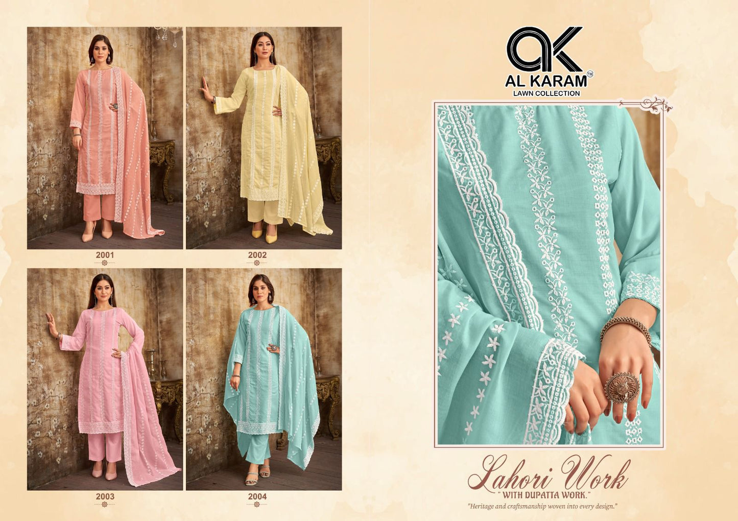 Lahori Al Karam Cotton Karachi Salwar Suits Wholesaler India